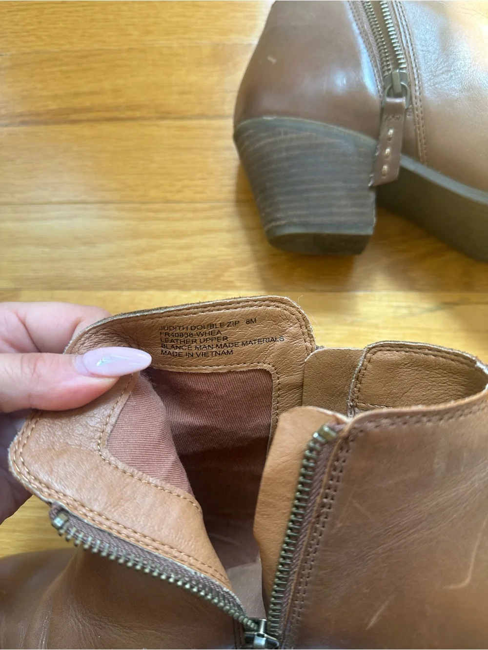 Frye Women's Brown Leather Ankle Booties with Block Heel
